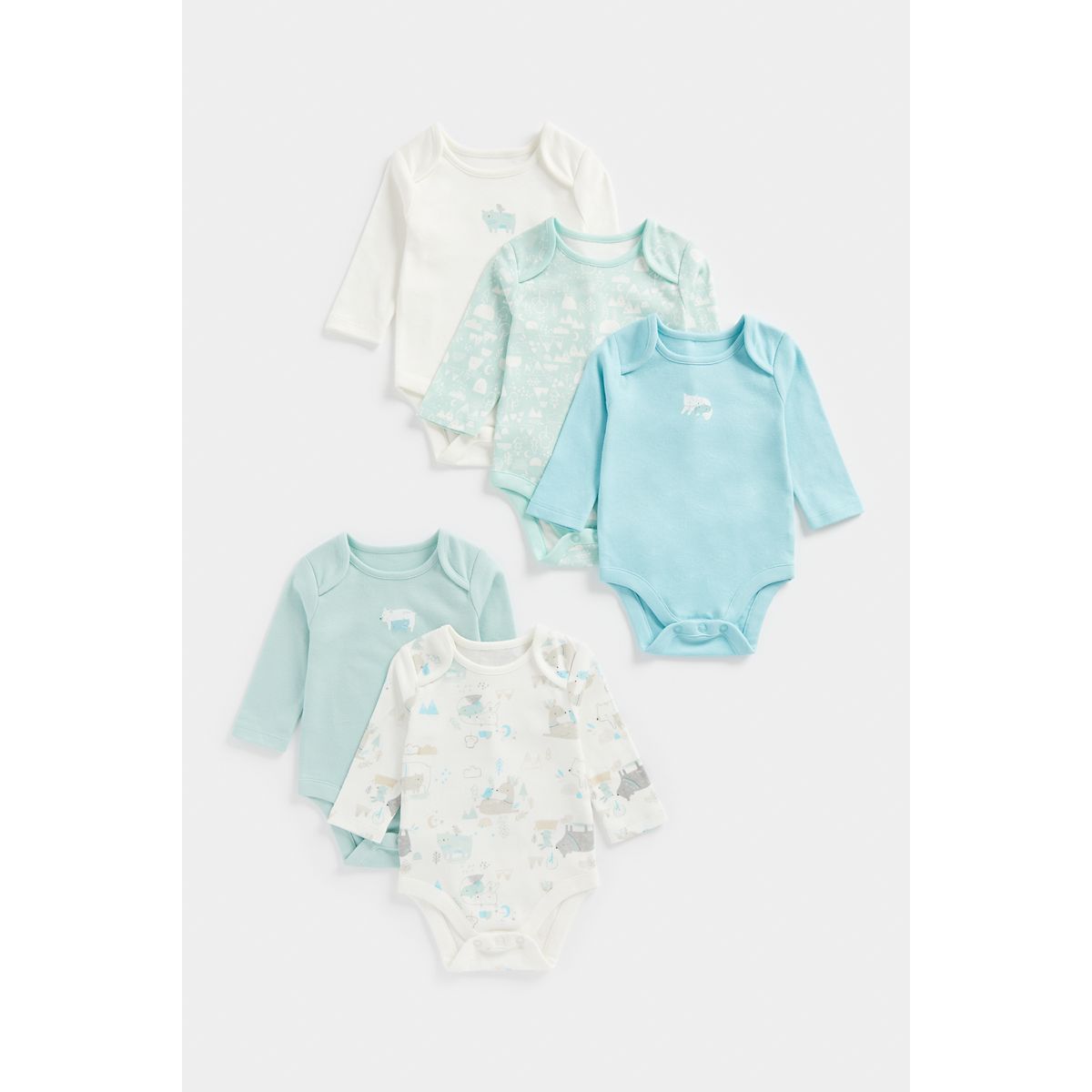 Buy 5-pack cotton bodysuits online in Kuwait