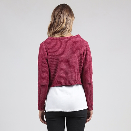 Buy Chenille Sweater With Fake Shirt Bottom online Mothercare Kuwait