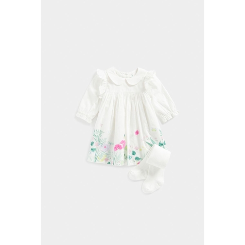 Buy White Occasion Dress and Tights Set online Mothercare Kuwait