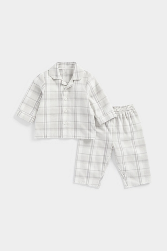 Buy Grey Check Woven Baby Pyjamas online Mothercare Kuwait