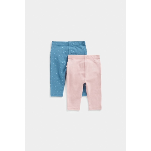 2-pack pointelle leggings - White/Light beige - Kids