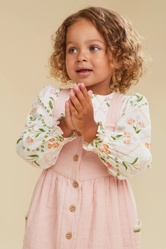 Buy Pinny Dress Blouse and Tights Set online Mothercare Kuwait